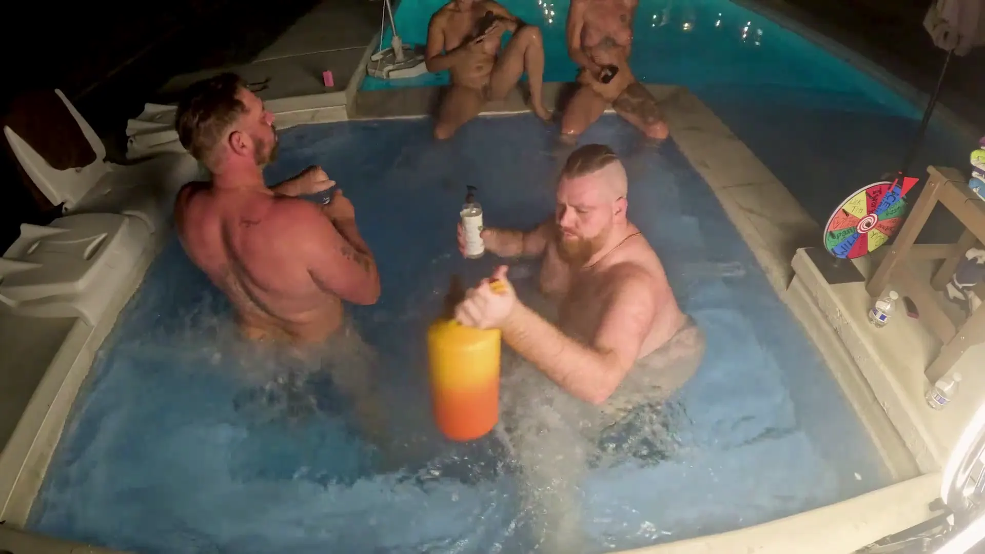 Moment at 09:46 in Hot Tub Foursome with Deliah Grace &amp_ Jazmine Cruz WCA Productions