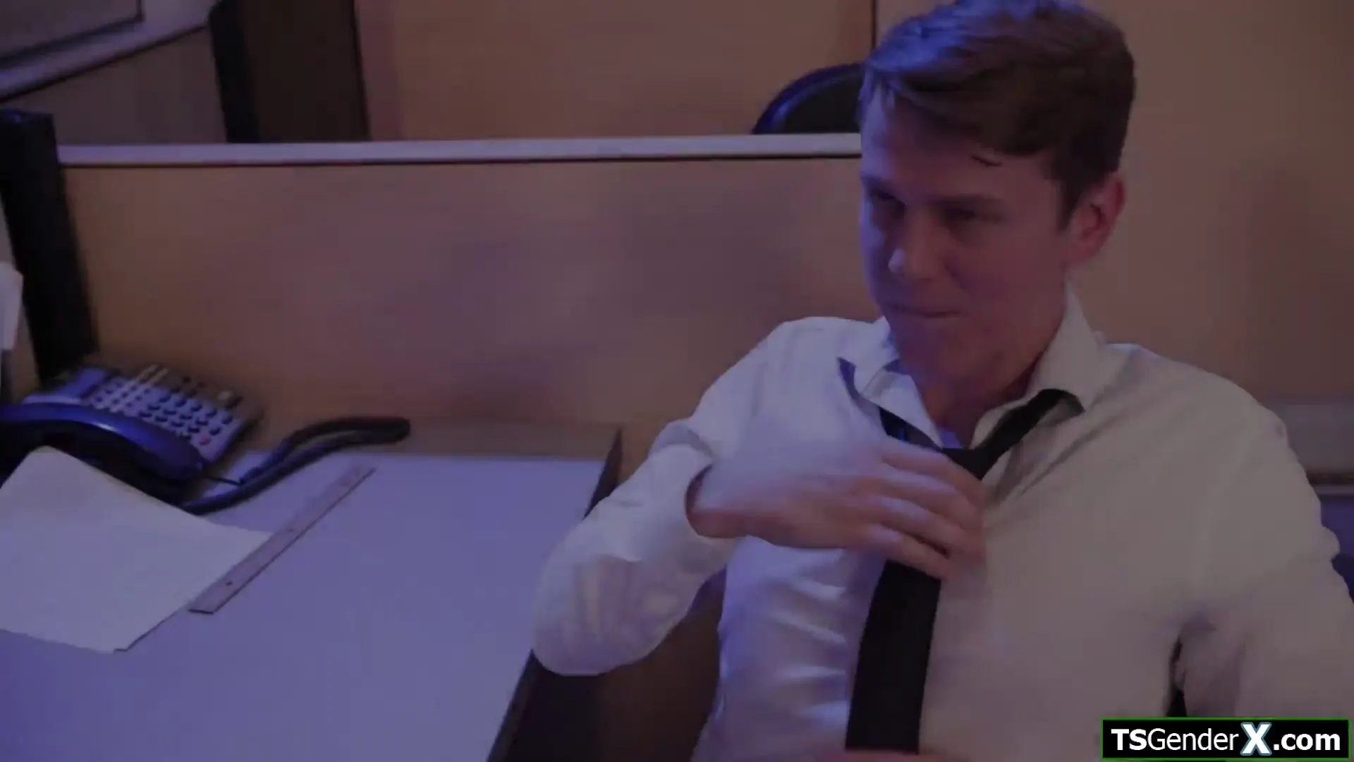Selected keyframe at 00:00 from Big tits tgirl anal fucked in the office