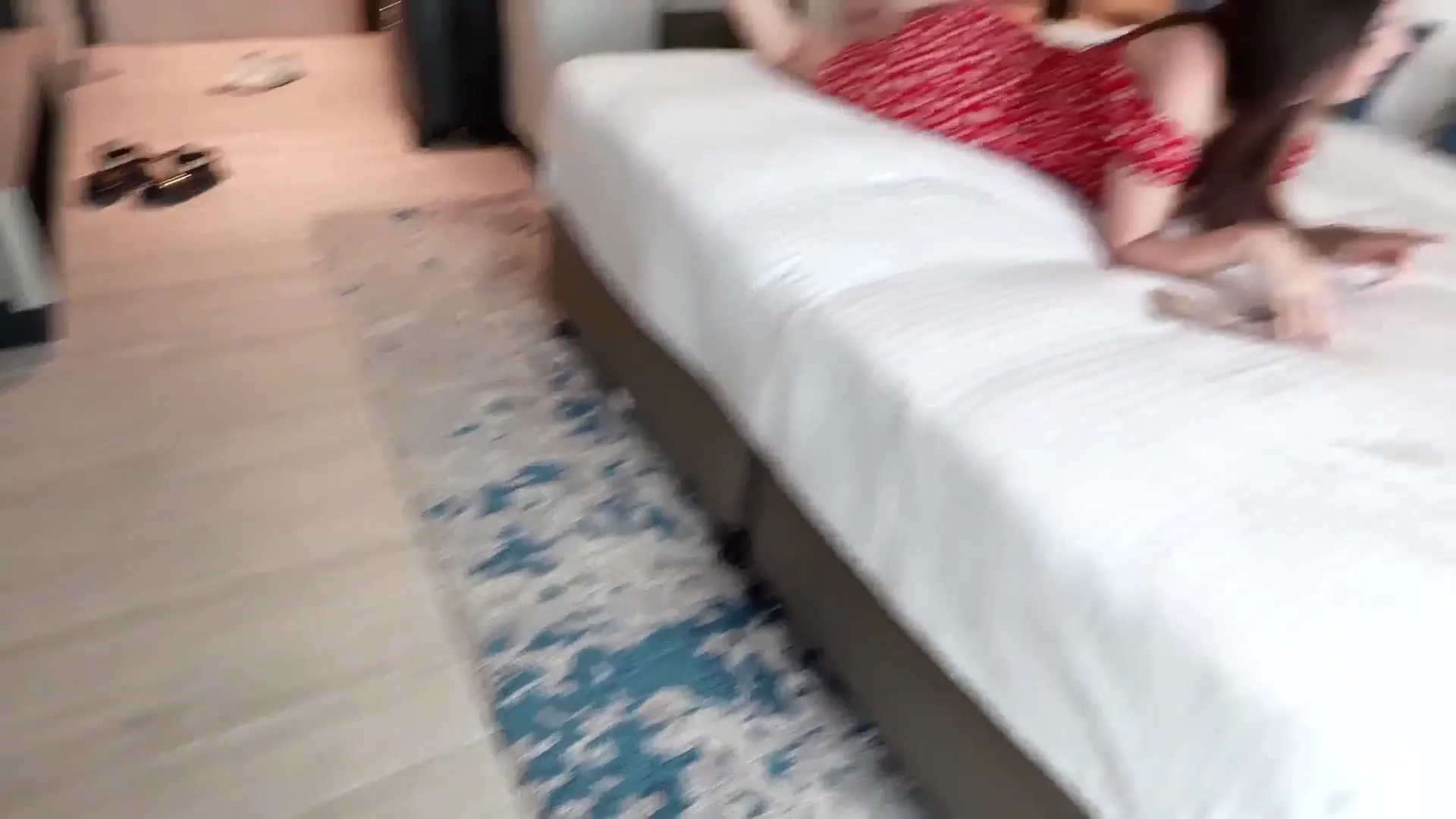 Moment at 02:32 in Stepmom Books 4-Hour Hotel Room After Vacation &ndash_ Broken AC Forces Them Naked