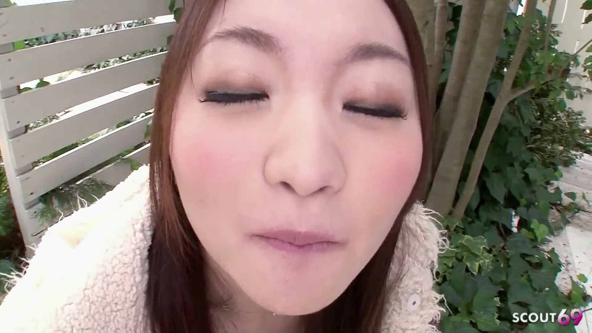Moment at 15:58 in Petite Japanese Girl seduce to Risky Public Blowjob and get cum in Mouth at Uncensored JAV Porn