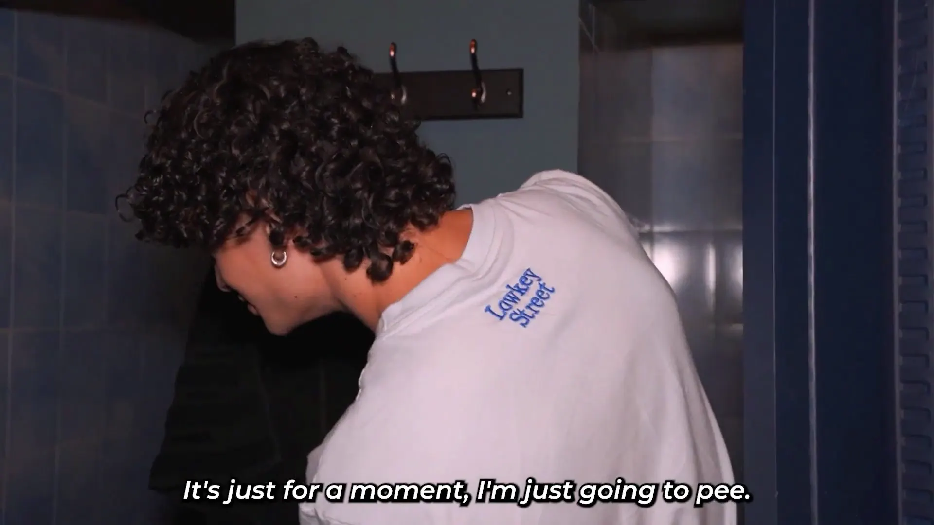 Moment at 00:12 in Stepson plays a prank on his busty stepmother in the bathroom