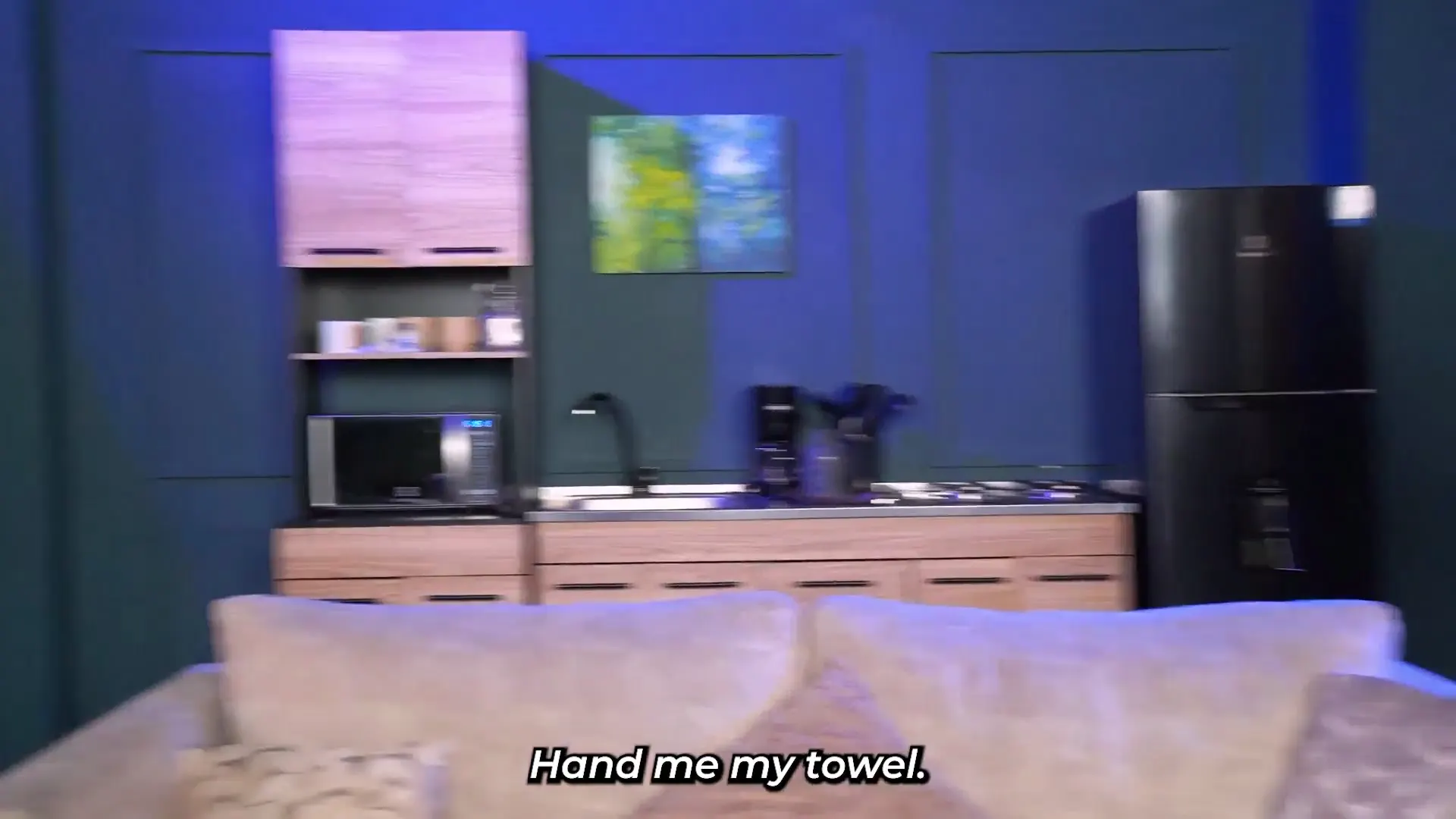 Moment at 00:18 in Stepson plays a prank on his busty stepmother in the bathroom