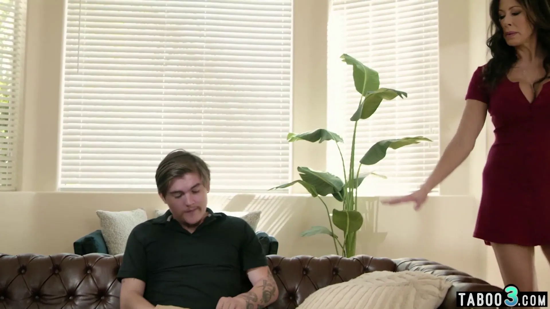 Moment at 00:52 in Big tits mature stepmother Reagan Foxx catching her masturbating stepson