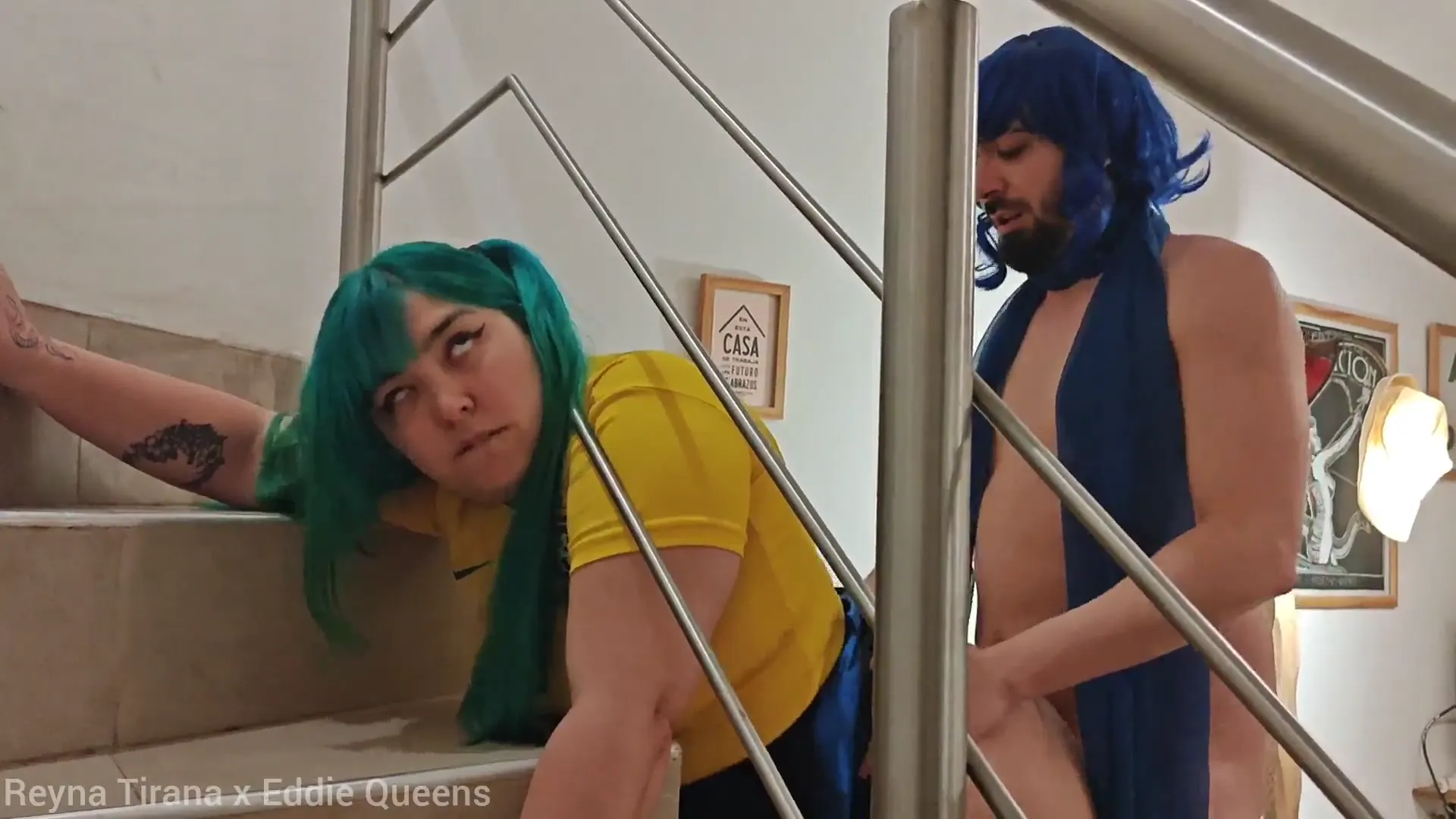 Selected keyframe at 00:00 from Brazilian Miku Gets Stuck On The Stairs And Kaito Gives Her More Than A Hand