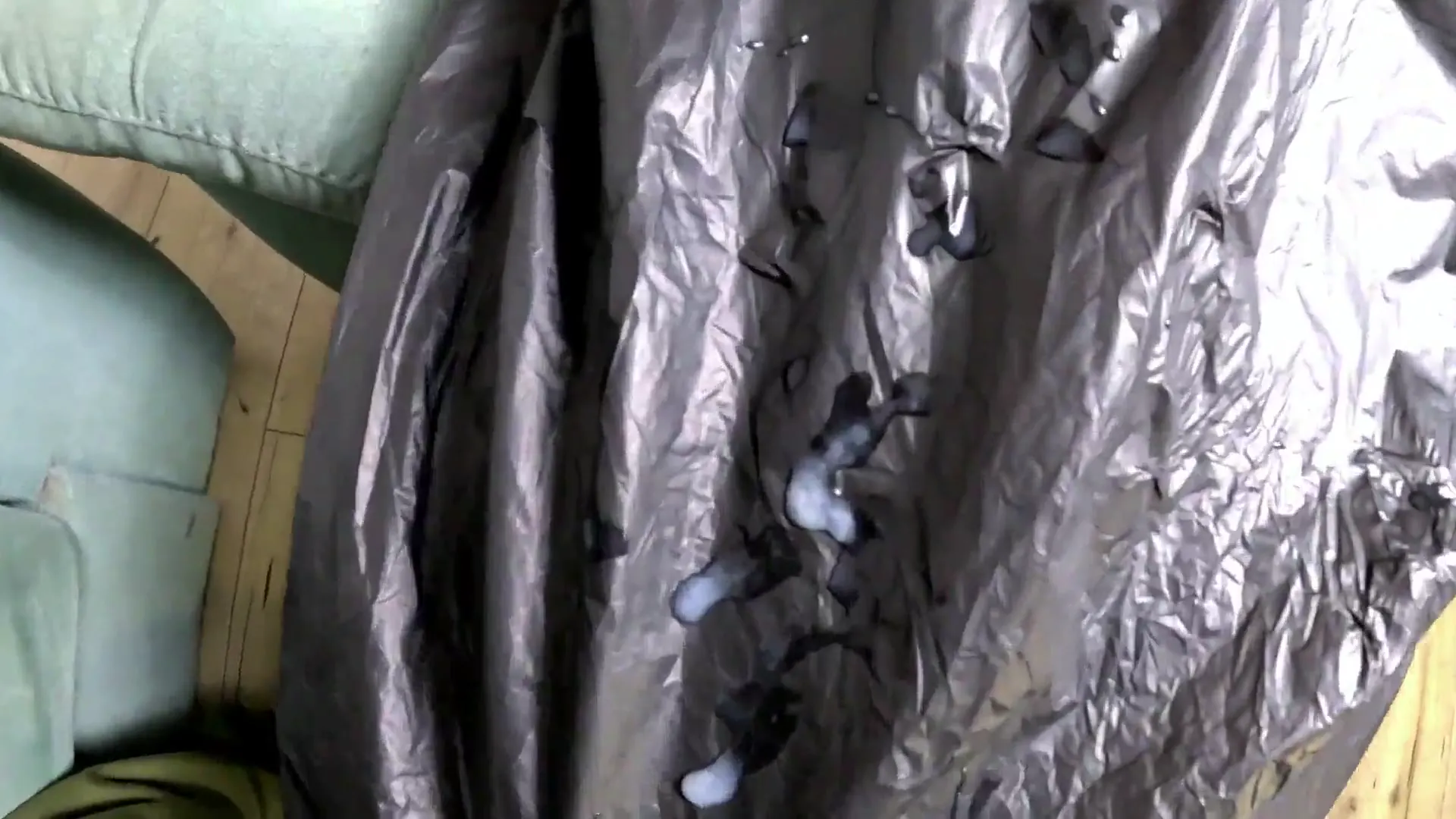 Moment at 07:12 in Trash Bag Slut Roleplay. Plastic Fetish MILF Deepthroat, Doggy and Double Cum on Shiny Bag preview