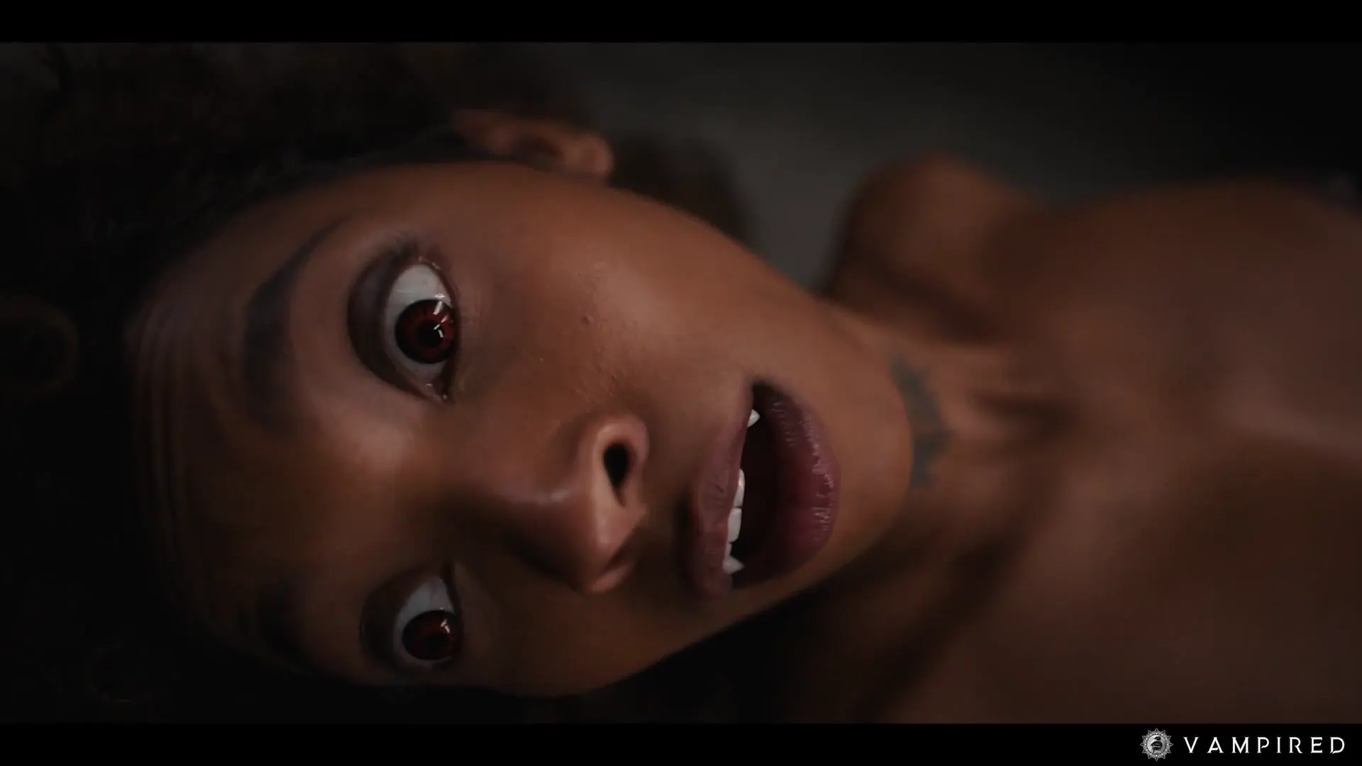 Moment at 04:39 in Ebony Vampire Seduces Female Mistress - Lesbian Hardcore Fantasy