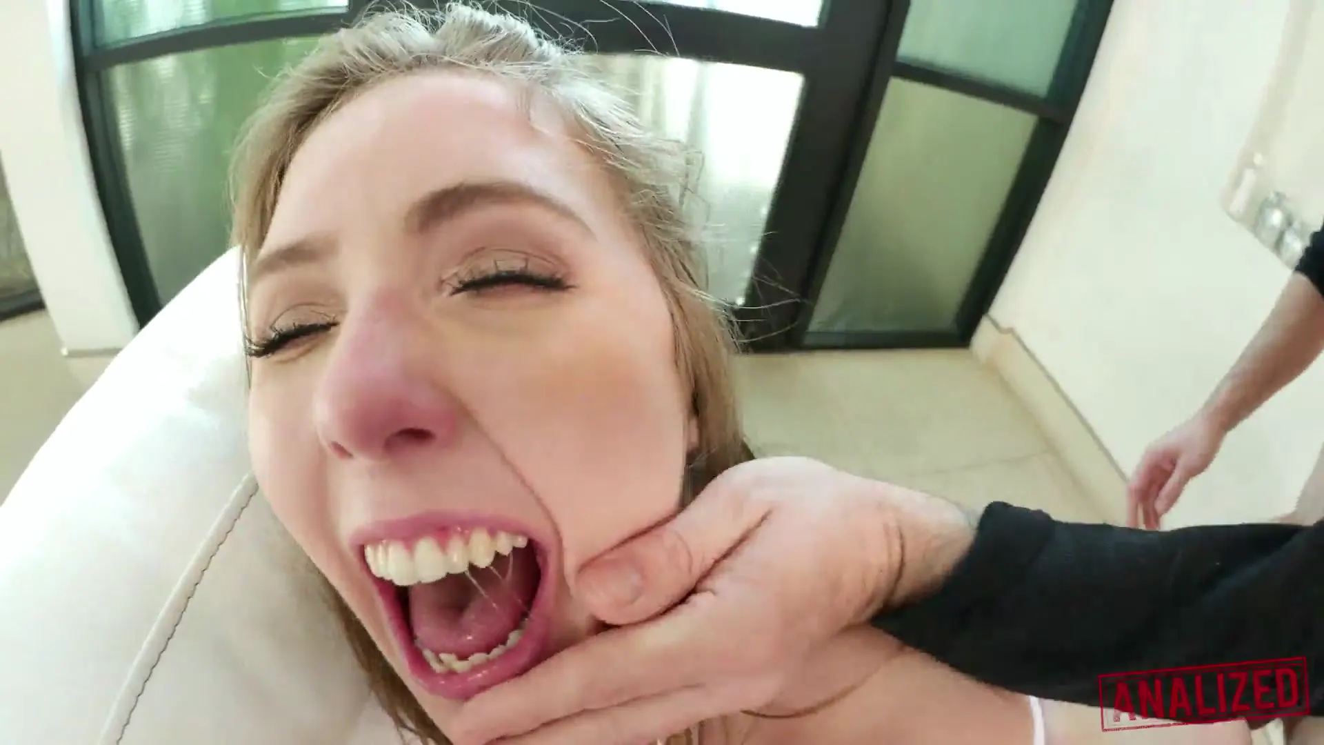 Moment at 05:08 in Lena Paul'_s Oiled-Up Asshole: Tommy'_s Hardcore Anal Pounding