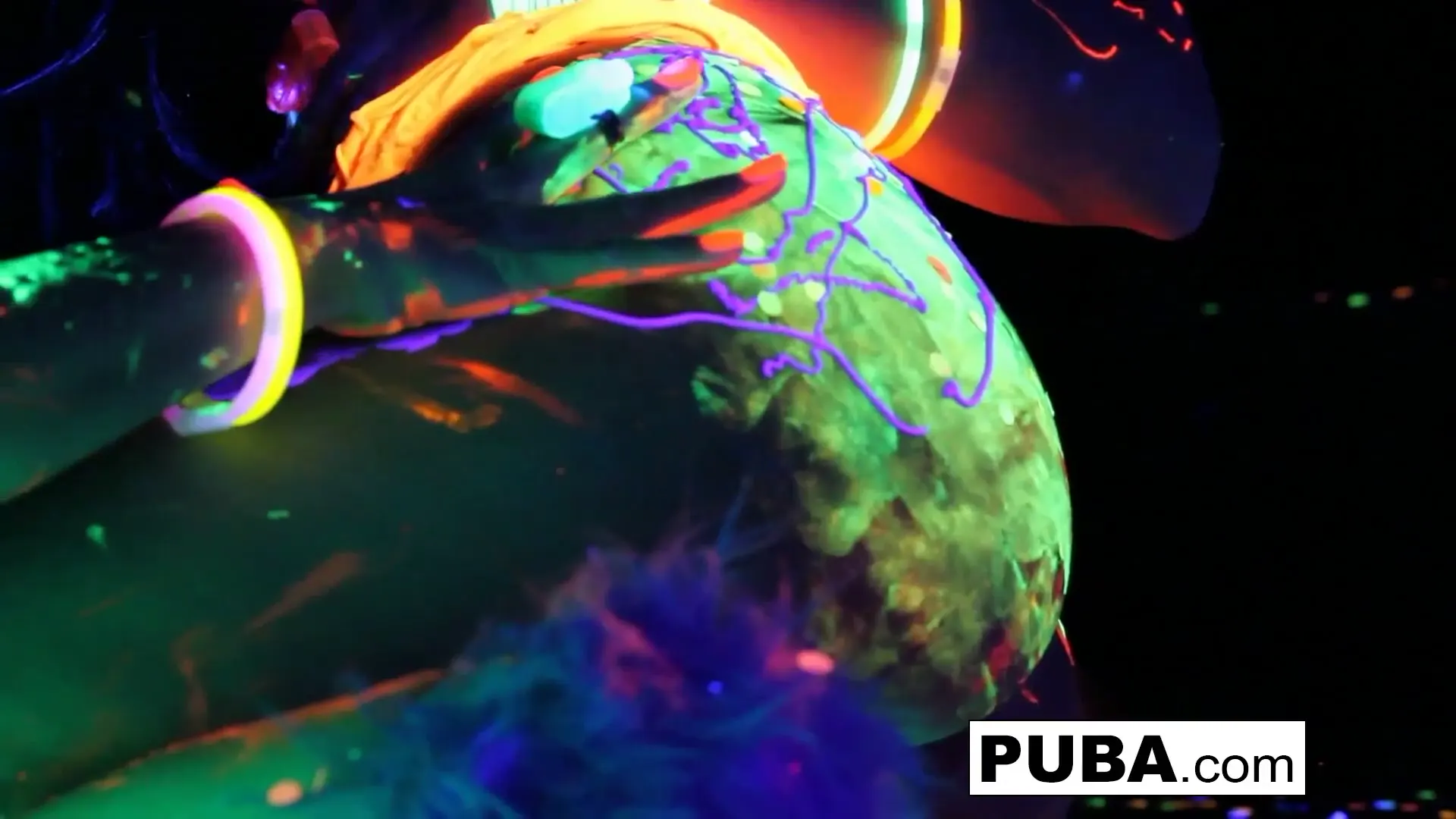 Moment at 08:41 in Black Light Rainy Night with Abigal Mac &amp_ Ava Addams