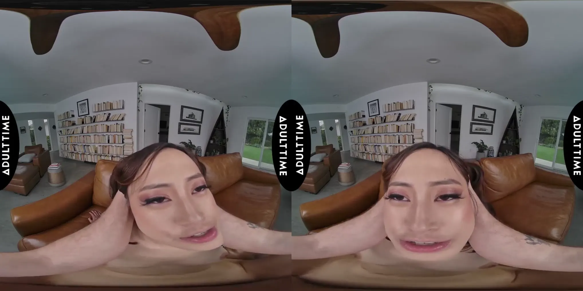 Moment at 15:21 in UP CLOSE VR - Alexia Anders Teases In Lingerie Then Rides Big Cock Hard In Immersive VR POV