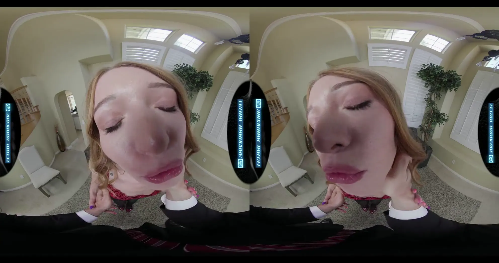 Moment at 02:47 in LETHAL HARDCORE VR - Cute Intern MYRA MOANS Seduces You For Promotion