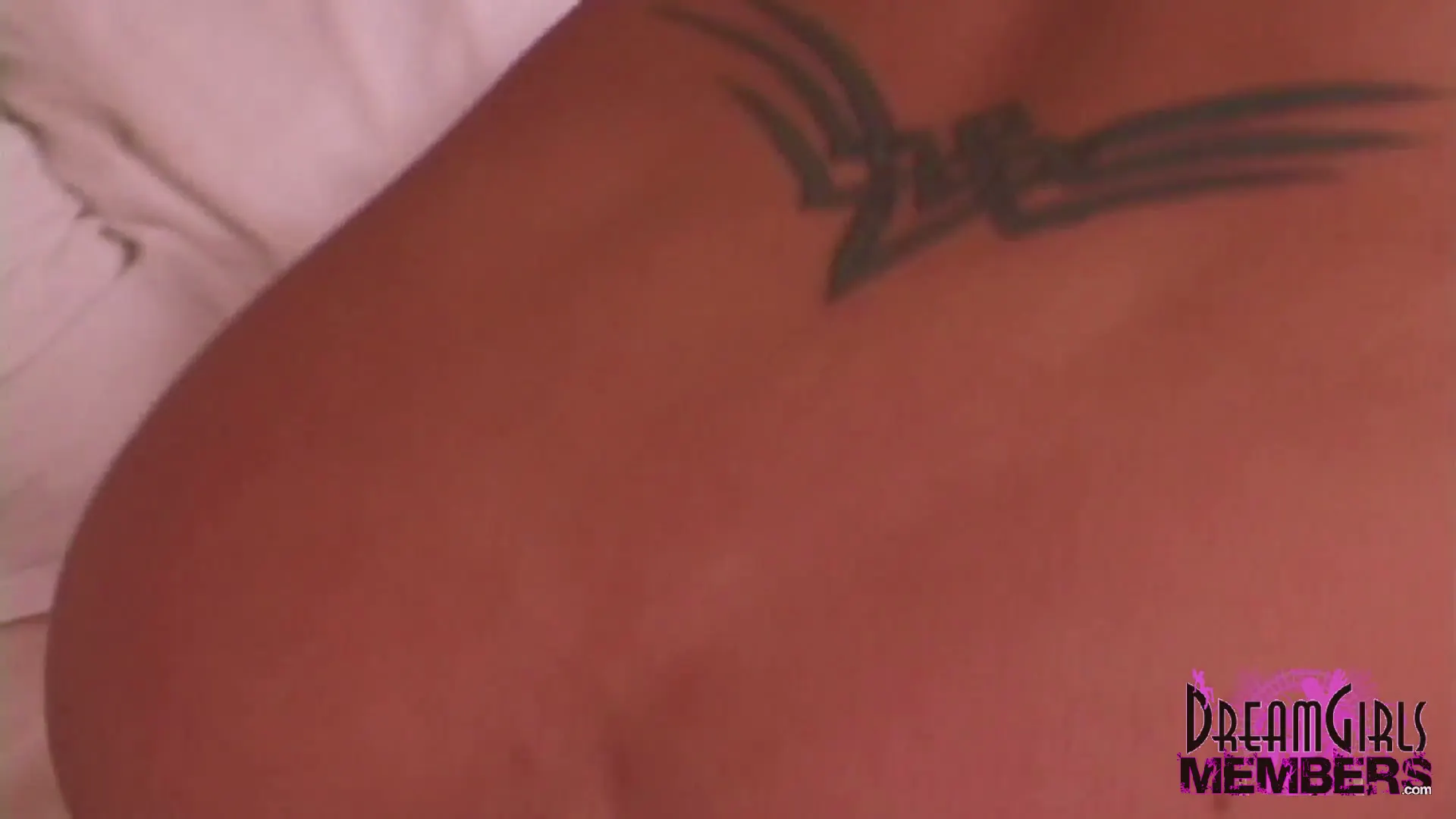 Moment at 03:43 in Amazing Brunette Frolics Naked On The Bed