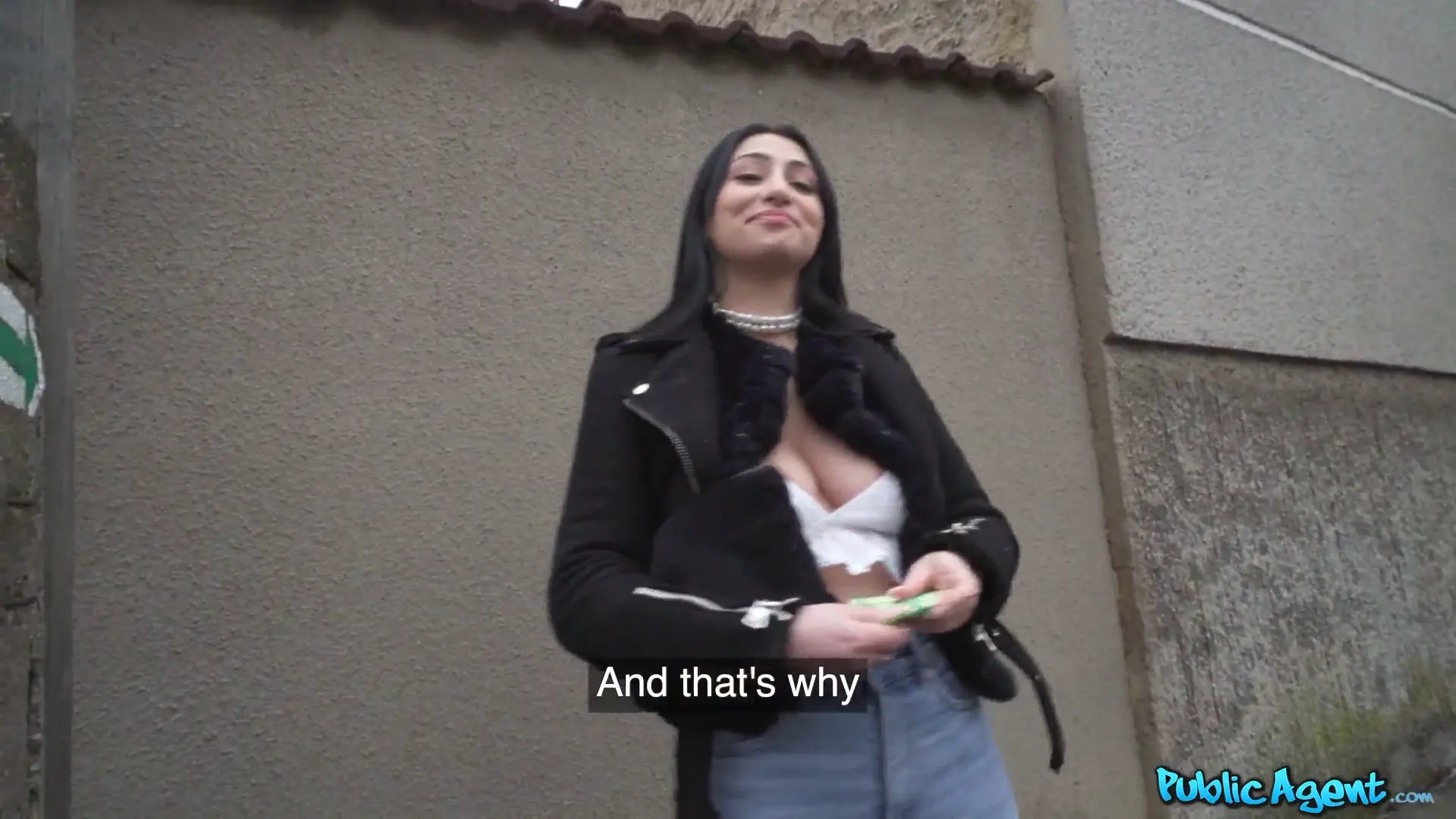 Moment at 02:35 in Big French Tits Flashed in Public Before Getting Bent Over and Fucked - Public Agent
