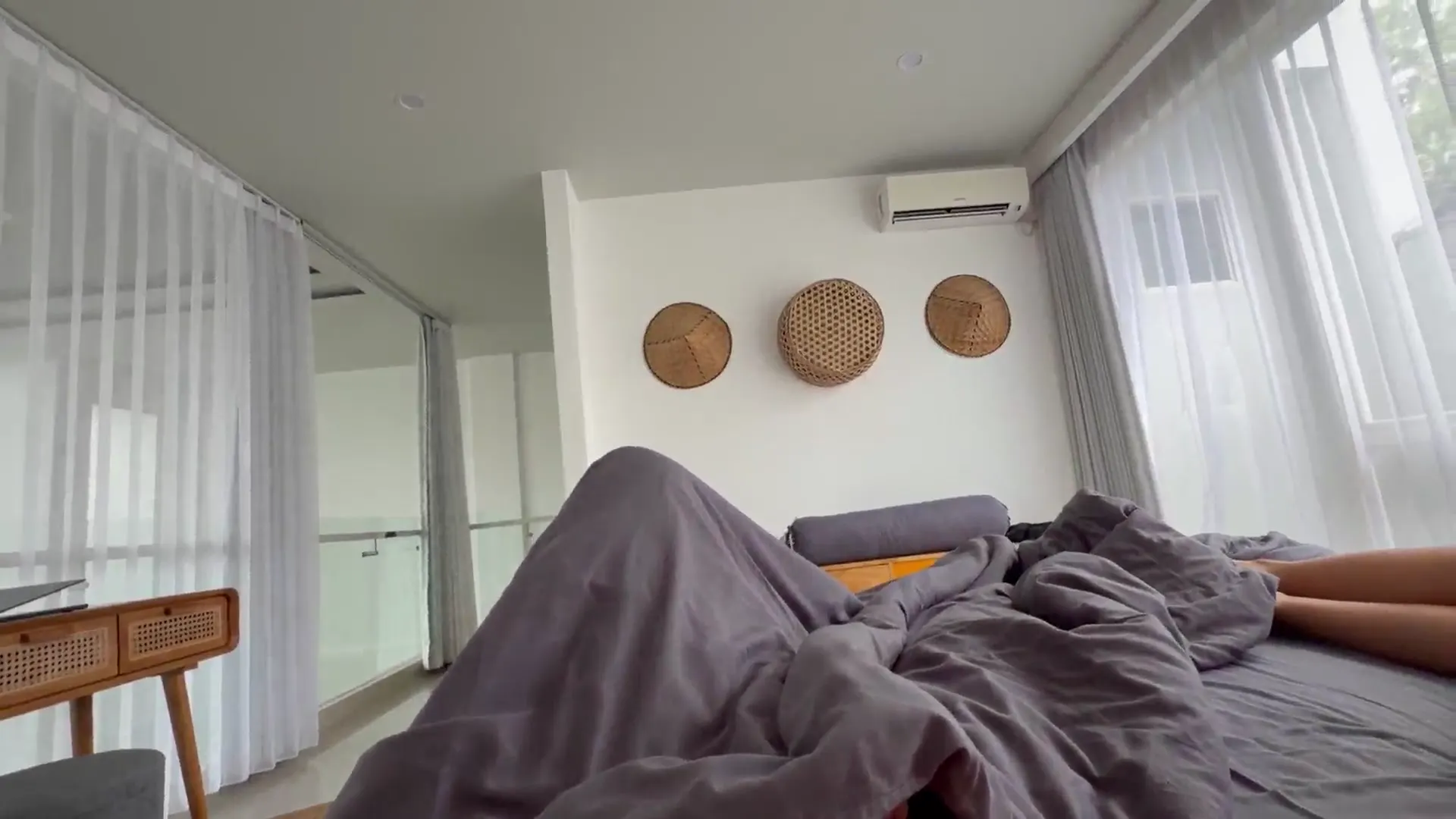 Moment at 01:39 in I Sabotaged the AC to Get My Thick Roommate to Take Her Clothes Off