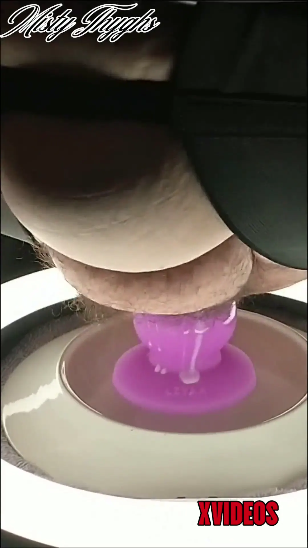 Moment at 01:48 in Fat Hairy MILF Riding Wide Plug Fist Fucked Wet