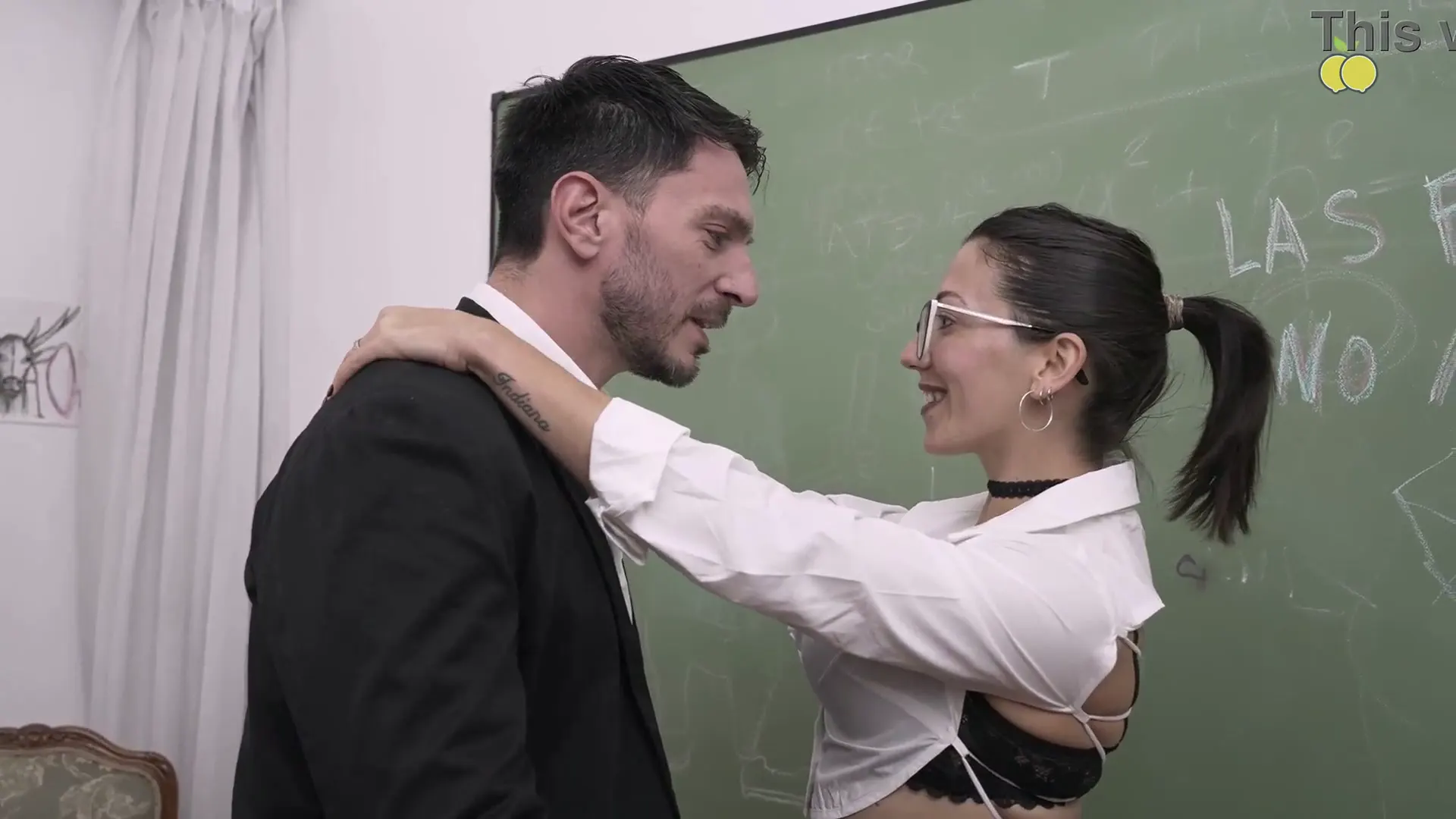 Moment at 03:33 in Limon Institute Chapter 2: Teachers leave a student after hours because of her behavior and fuck her hard