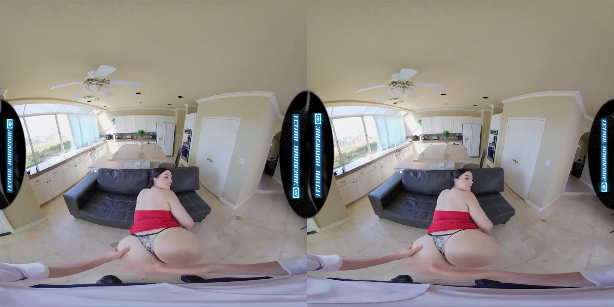 Moment at 02:50 in LETHAL HARDCORE VR - Big Booty Lucy Lotus Makes a Deal For Your Dick