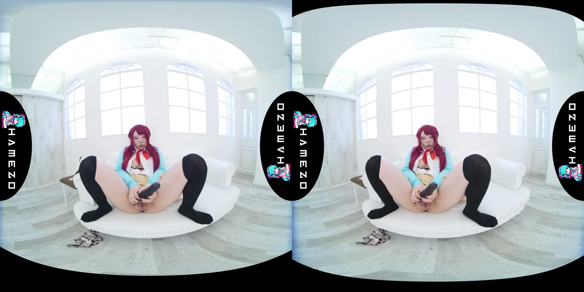 Preview for Horny Japanese redhead Rina Kurusu plays with a sex toy,in VR.