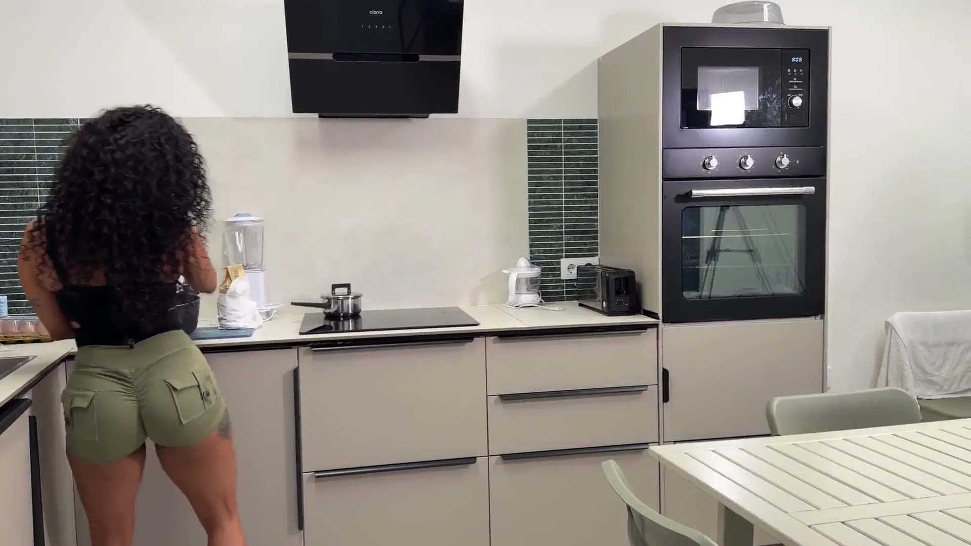Moment at 00:28 in I get home from work and bang my girlfriend against the kitchen counter before she finishes making dinner - Milla Ferrazo
