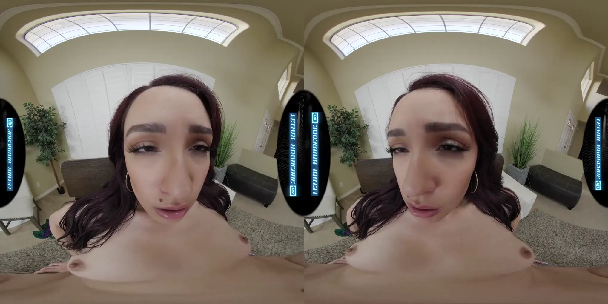 Moment at 11:43 in LETHAL HARDCORE VR - Sexy Latina Squirts In Your Face From Her Beautiful Hairy Pussy