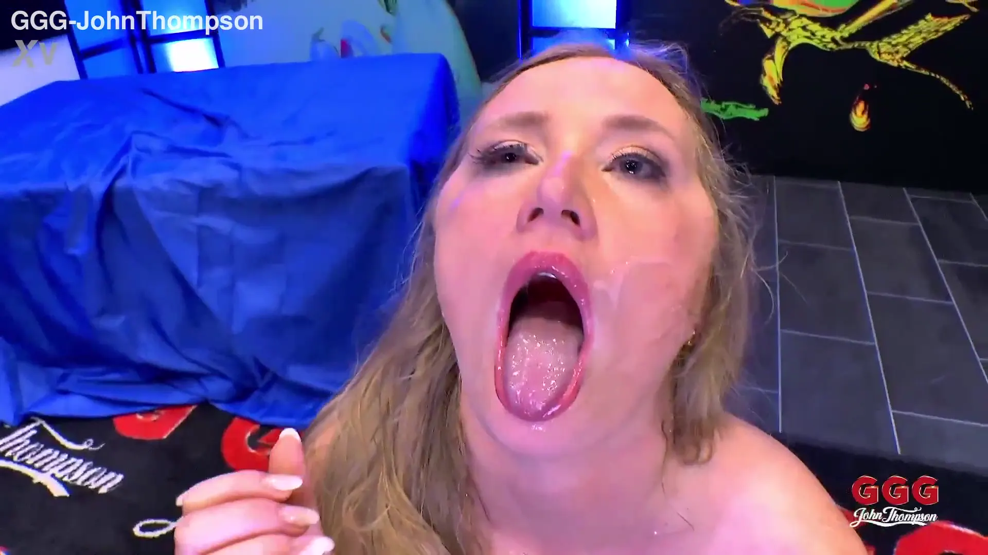 Moment at 00:28 in GGG JOHN THOMPSON - COCK-HORNY GIRSL AND THEYR FIRST GANGBANG