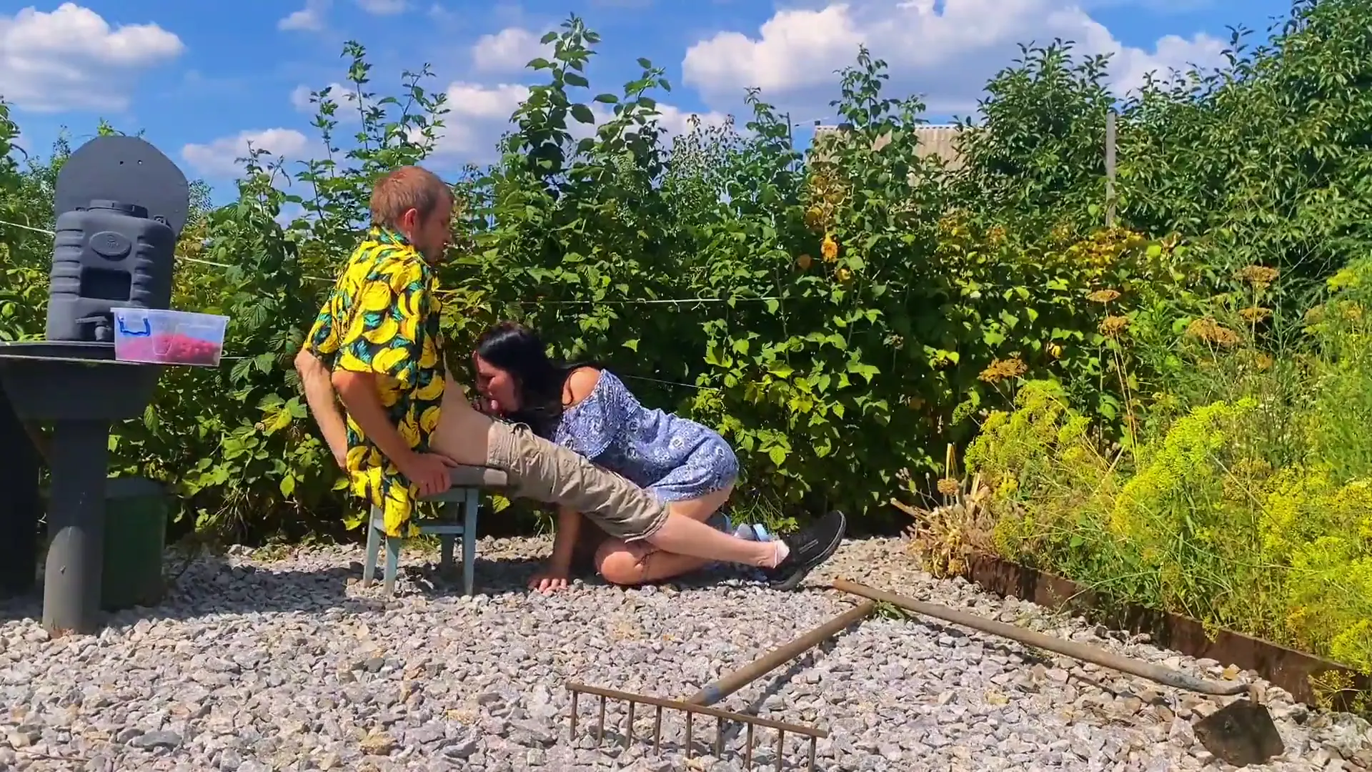 Moment at 03:11 in Rough outdoor fuck in the garden while picking berries
