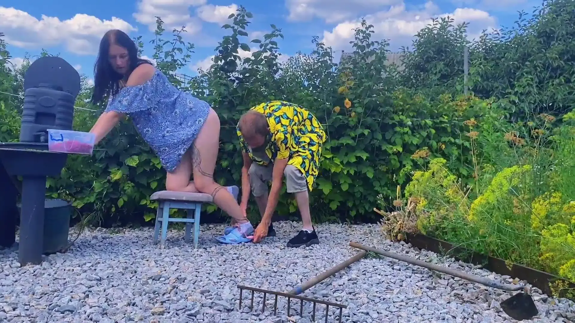 Moment at 06:31 in Rough outdoor fuck in the garden while picking berries