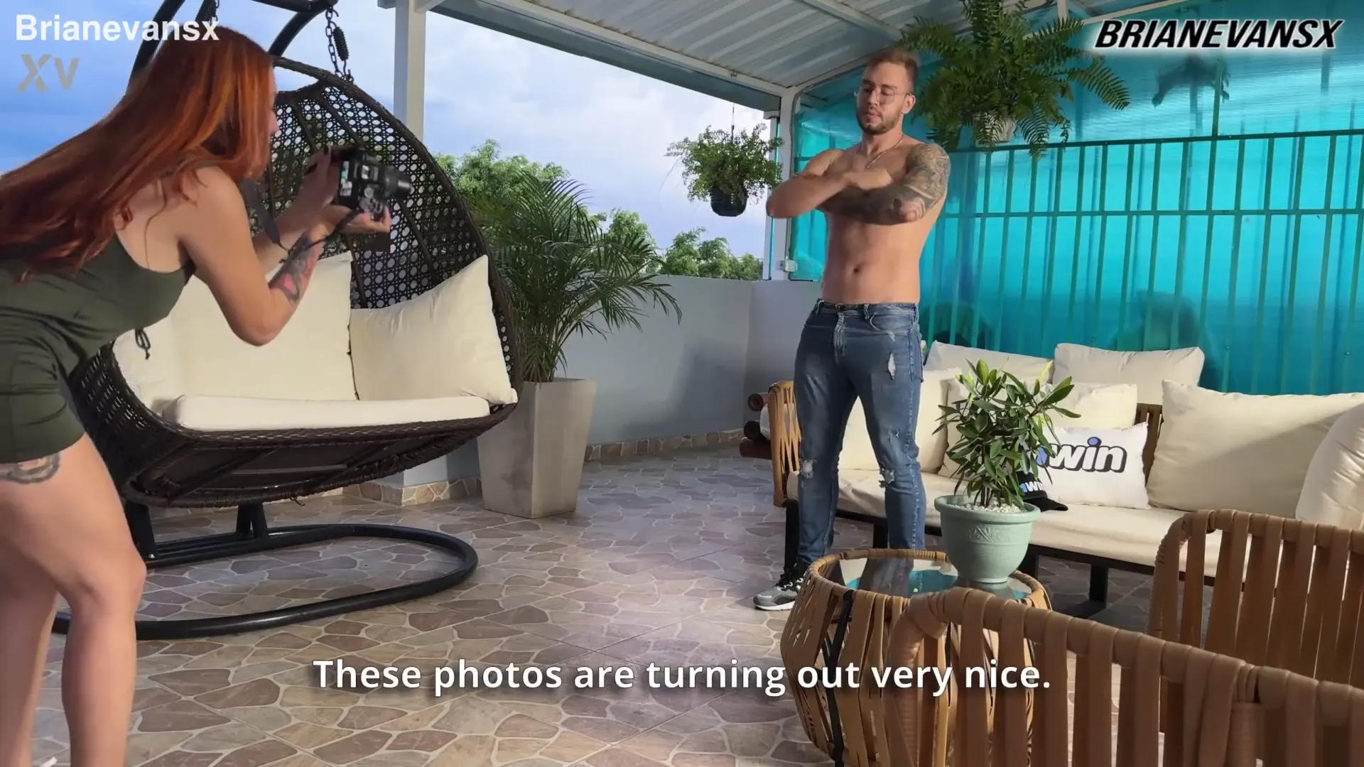 Moment at 00:06 in Andrea Castro is a horny redhead photographer with big tits - Brian Evansx