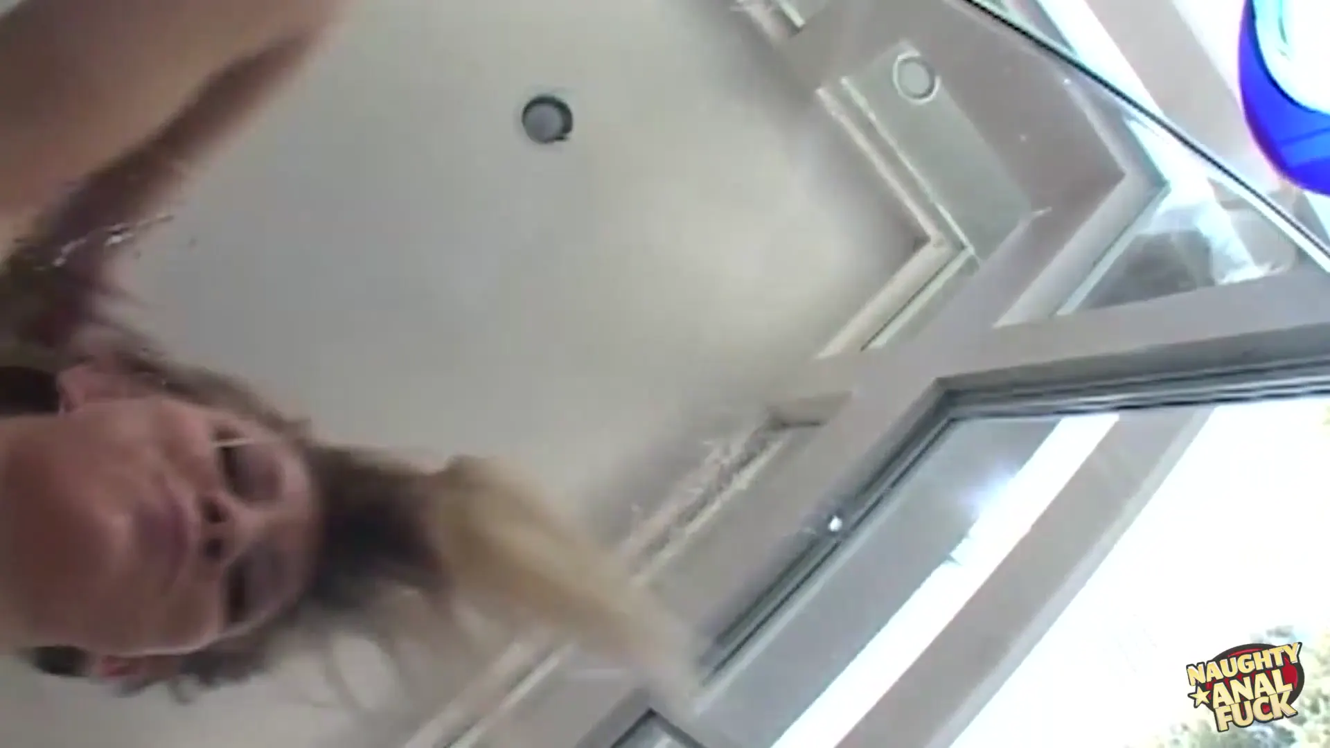 Moment at 25:45 in Blonde whore gets her pussy eaten on the stairs before having her ass fucked.